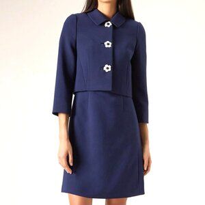 Elegant Hobbs Navy Dress and Blazer Combo, Size 2